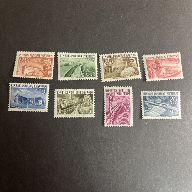 1953 Albania Sc. 491-98 MH Complete Set $18.25