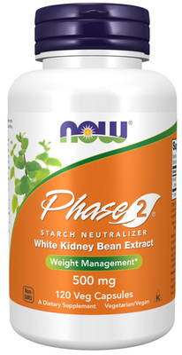 NOW Phase 2, Starch Neutralizer, 500 mg, 120 veg caps