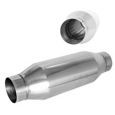Universal 2.5 Stainless Steel Exhaust Muffler Round Straight Through Design Universal 2.5 Stainless Steel Exhaust Muffler Round Straight Through Design
