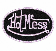 Hot Mess Embroidered Iron-On Patch Funny Hat Jacket Bag Applique