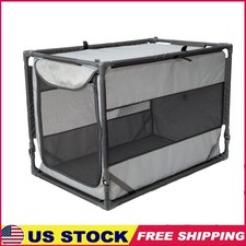Large Portable Folding Dog Kennel Easy Setup Travel Crate W/ Mesh Ventilation US