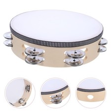 Kids Tambourine Drum: Musical Percussion Instrument - Christmas Wood Frame