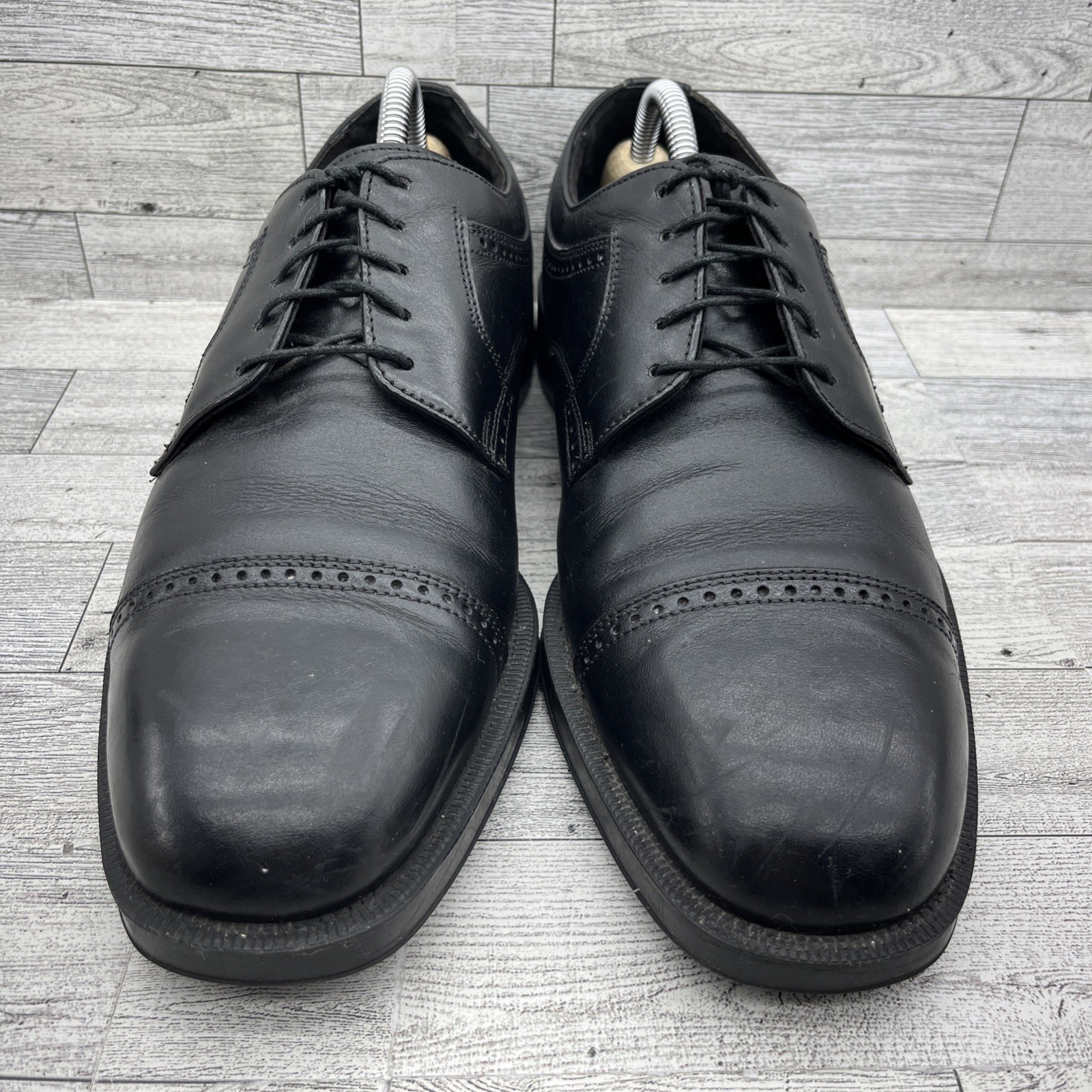 SAOLA Scarpe eleganti derby Florsheim Comfortech nere in pelle con punta a cappuccio da uomo taglia 11B