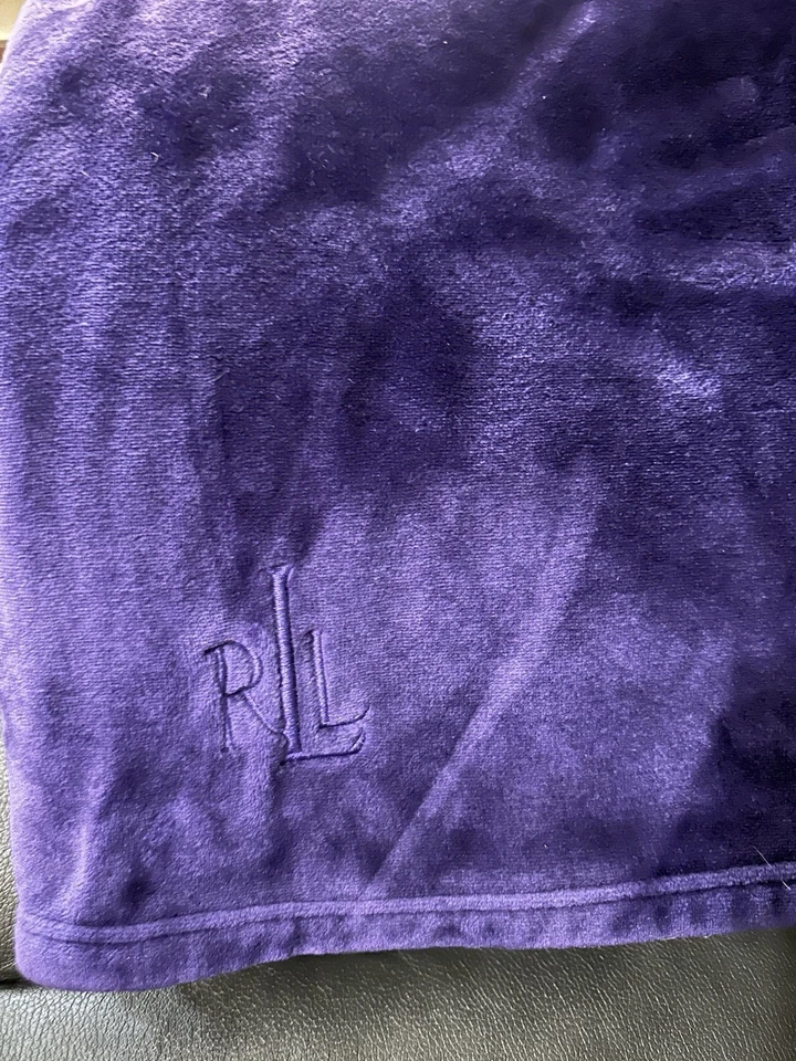 "Manta Lauren Ralph Lauren Royal púrpura micromink 50""x70"" nueva sin etiquetas" Foto 4 de 4