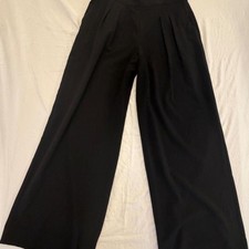 Nine West Womens Size Small Black High Rise Pleated Wide Leg Dress Pants Trouser