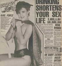 Extremely rare Gail McKenna 1987 newspaper page three. Gail Force