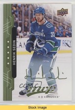 2018-19 Upper Deck MVP Green Script Henrik Sedin #70 HOF READ 0mf9