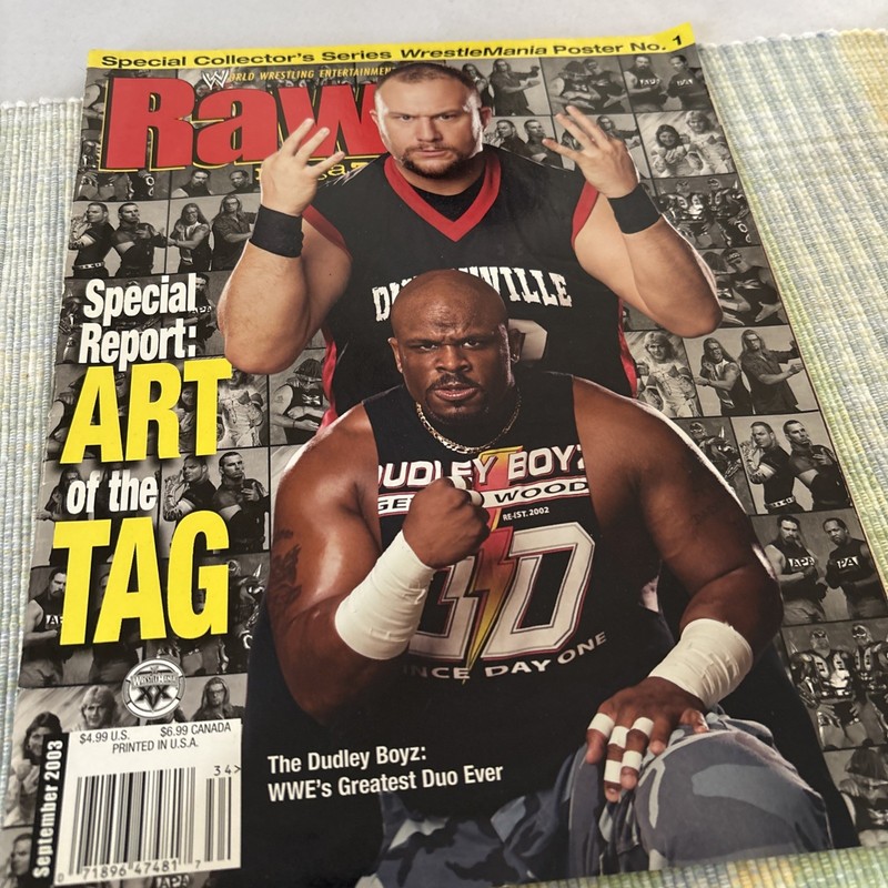 WWE Raw Magazine September 2003 Dudley Boyz W Poster Wwf ECW