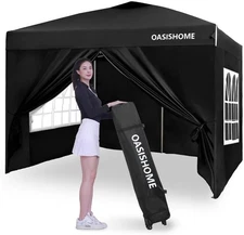 Pop-up Portable Canopy Tent 10'x10' with Sidewalls for Outdoor Events