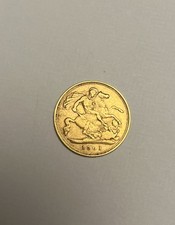 Gold Half Sovereign Coin - 1901 Queen Victoria