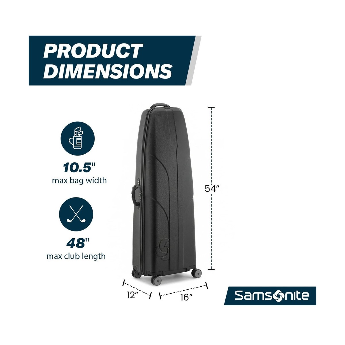 Samsonite 6850 Golf Hard-Sided Travel Cover Case - Black for sale
