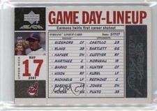 2007 Black Game-Day Lineup Card 14/50 Roberto Hernandez Fausto Carmona Auto 1o4y