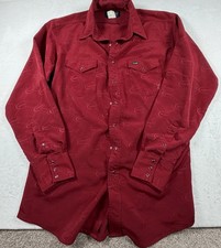 Vintage Y2K Wrangler Logo Print Pearl Snap Western Shirt Men s LT Red Tall