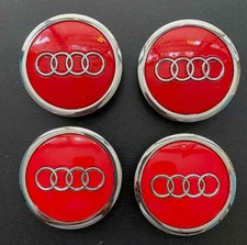 4pcs 69mm For Audi Red Wheel Center Caps Hubcaps Rim Caps Decals 4b0601170a