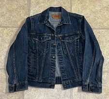 80s Levi Trucker Type 3 Denim Jacket Size 16 Blue Jean Denim Made In USA