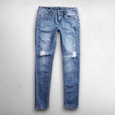 Vigoss Jagger Skinny Jeans Girls 12 Blue Distressed Rare 3D Embossed Stars