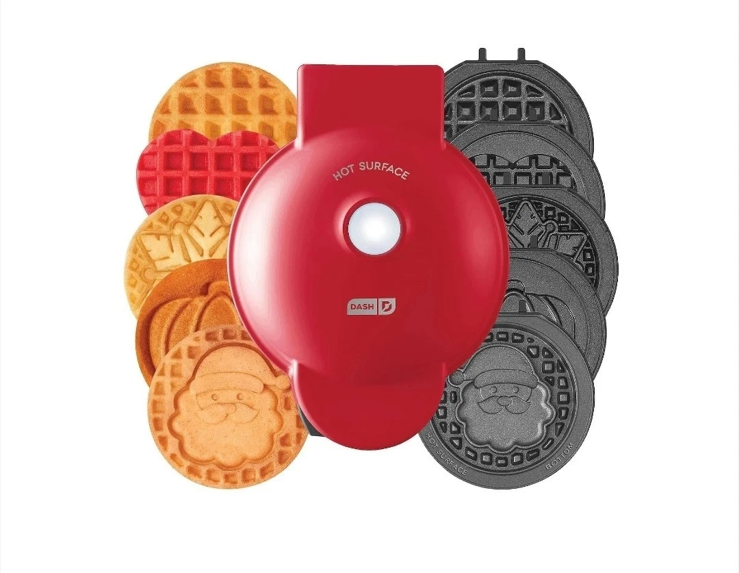 Dash MultiMaker Mini System Holiday Waffle Maker with 7 Removable Plates