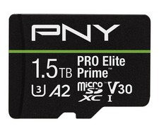 PNY 1.5TB PRO Elite Prime  C10 U3 V30 A2 microSDXC Flash Memory 1.5TB, Black