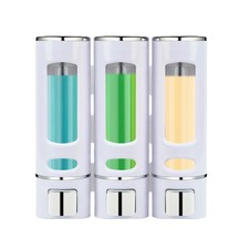 Shower Soap Dispenser, Shampoo and Conditioner Dispenser 3 Chamber 400ml, Wal...