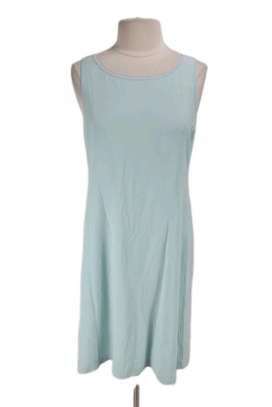 EILEEN FISHER Women Size M Mini Ballet Shift Dress 100% Silk Light Blue 126P