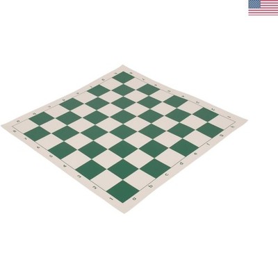 High-Grade Vinyl Chess Board - 2.25'' Squares for Competitive Play | Forest Green