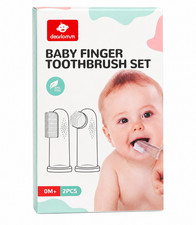 Dearlomum Baby Finger Toothbrush Set 2PCS Silicone Infant Oral Cleaner Gum NIP