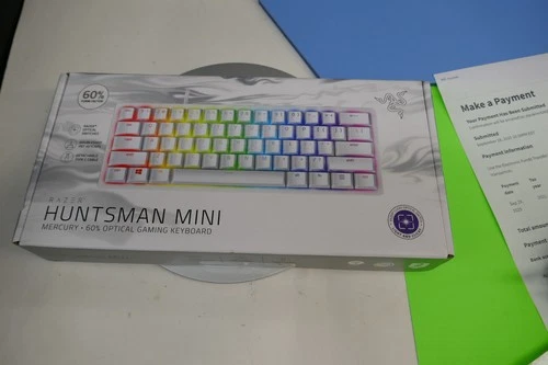 Razer Huntsman Mini 60% Optical Gaming Keyboard – Clicky Purple Switch – Mercury