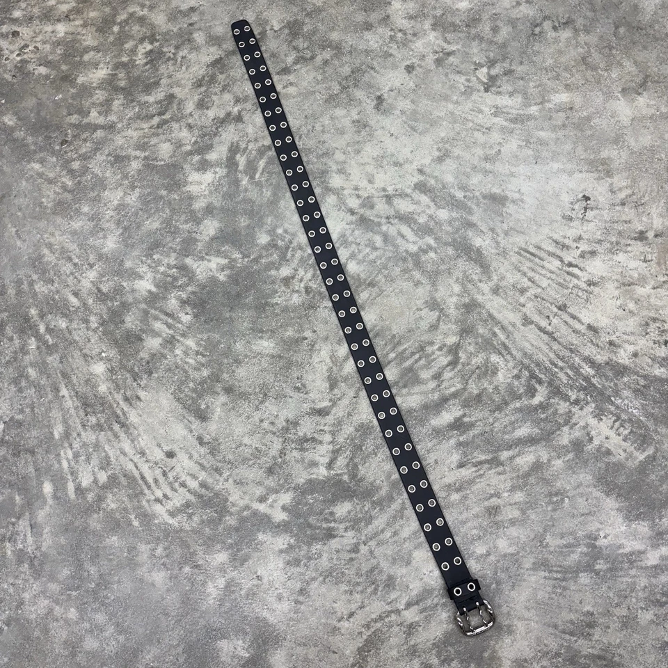 Cinturón Y2K Grunge Calvin Klein Años 90 Negro Ojal 36 pulgadas Largo Grande Goma Y2K Foto 4 de 4