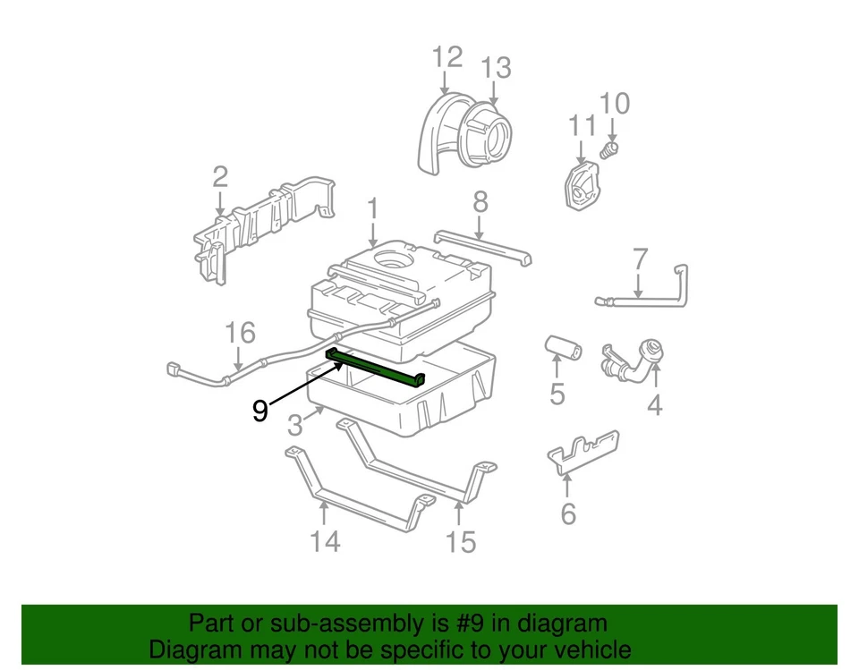 NUEVO OEM GM Tanque de Combustible Correa Almohadilla Aislante 889830359 Chevy Astro GMC Safari 85-96 Foto 4 de 4