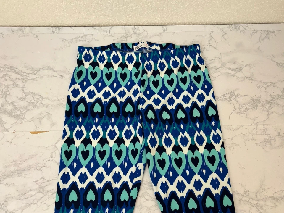 Epic Threads Leggings Niñas XL Pull On Corazones Azules Geométricos Elásticos Pantalones H Foto 2 de 4