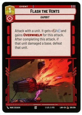Flash the Vents - 205/264 - A Lawless Time LAW - Star Wars SWU - NM/M