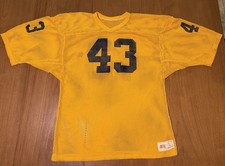 Russell Athletic Football Jersey Yellow Blue Mesh 43 Vintage Made In USA 70s