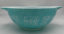 Vintage Pyrex 444 Turquoise Amish Butterprint Cinderella Bowl 4 Qt