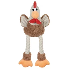 TrustyPup Plush Squeaky Chicken Dog Toy Large White Chew Guard Durable Pet Toy