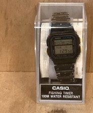 Casio FT-100W-1V “Fishing Timer” Vintage Digital Watch Original Box & Papers