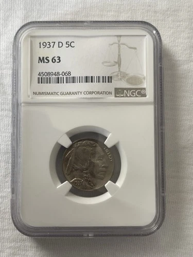 1937 D Nickel Indian Head or Buffalo NGC MS-63