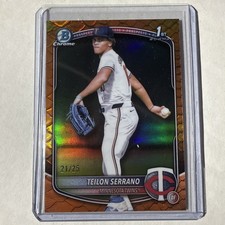 2025 Bowman Chrome Prospects -Teilon Serrano 1st Bowman #12/25 Orange Reptilian 