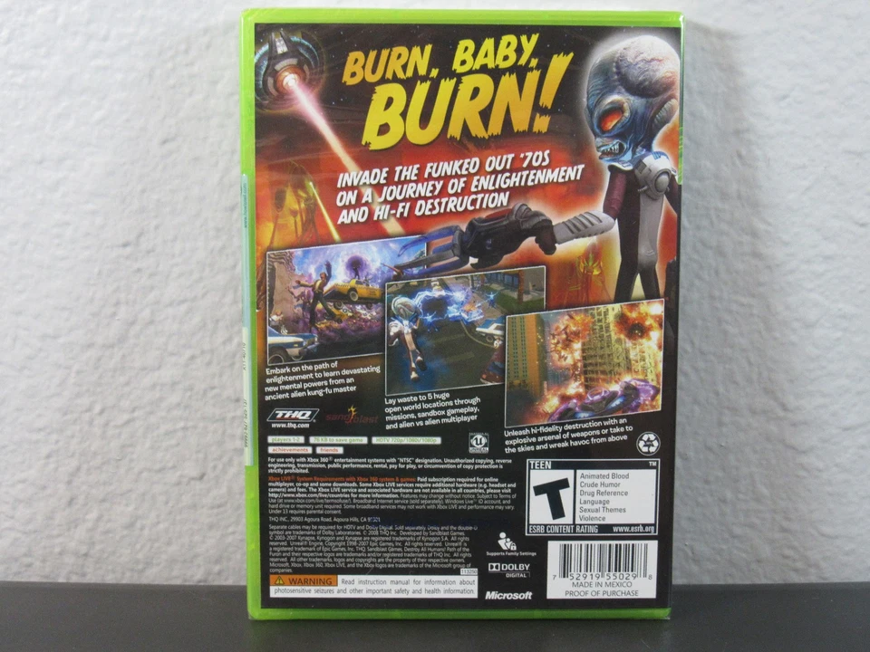 Destroy All Humans Path of the Furon (Microsoft Xbox 360, 2008) BRAND NEW - Image 2 of 4