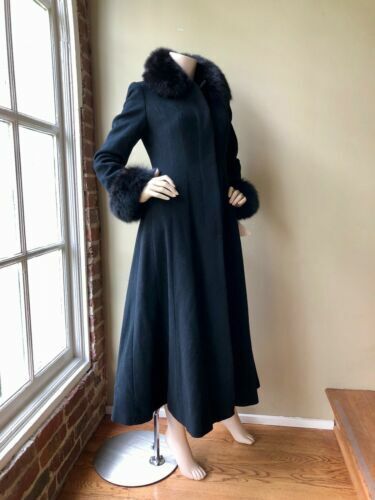 J Percy, Marvin Richards Black Leather Coat Fox Fur Collar J Percy, Marvin Richards Black Leather Coat Fox Fur Collar