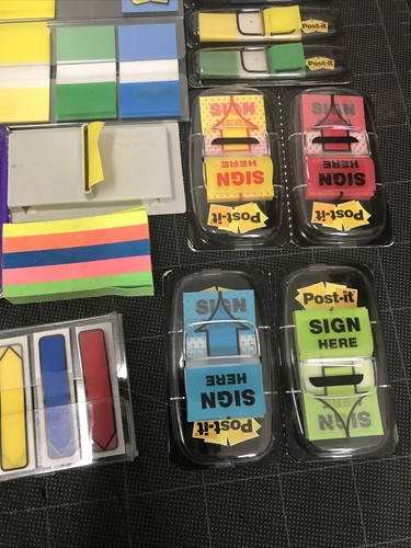 Lot of 14 Packs Post-it & Others Tabs Tape Flags Assorted colors sizes New Used - Picture 6 of 7