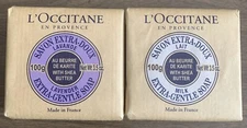 (2) L'Occitane Extra Gentle Bar Soap with Shea Butter 3.5 oz/100g Lavender/Milk