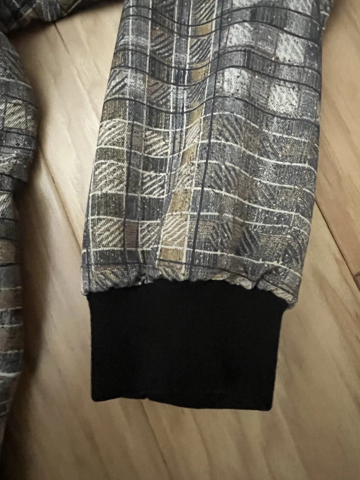 Chaqueta Pullover Dana Lee Vintage Talla M Estampado Marrón Golf Soft Shell Bolsillo Cuello en V Foto 3 de 4