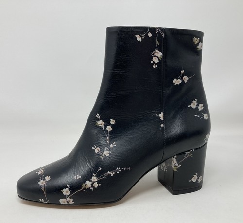 Nuevo Martinelli Talla 2 (35) Negro Cuero y Flor Floral Tacón Alto Botines - Imagen 9 de 12