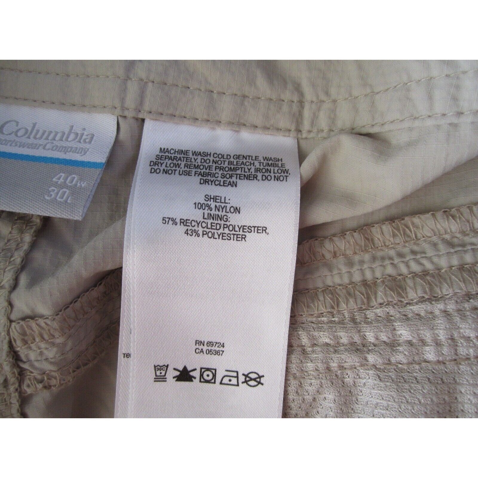 Men's Columbia Nylon Convertible Outdoor Cargo Pants Sz 40W x 30L (MP99) thumbnail 5