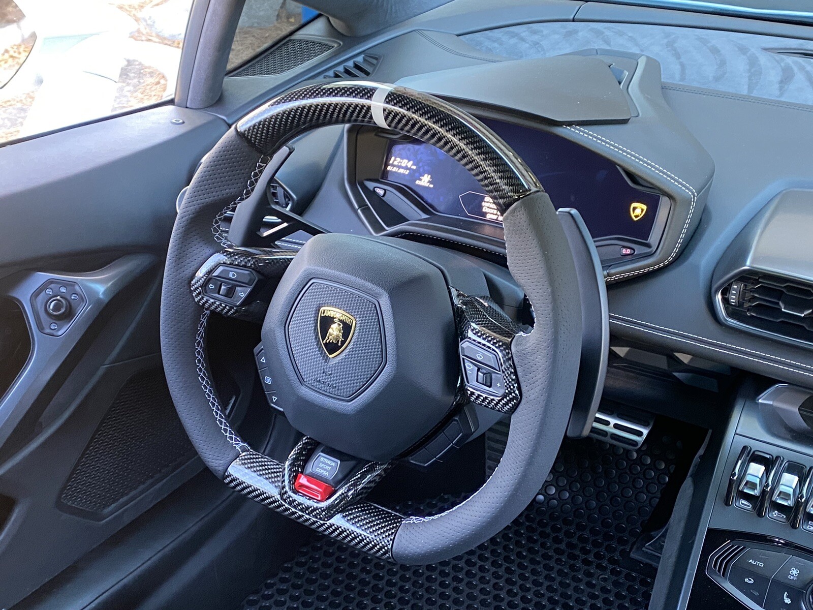 Lamborghini Bespoke Huracan Carbon Fiber Steering Wheel with Premium Leathers