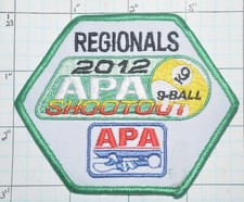APA AMERICAN POOL ASSOCIATION LEAGUE 2012 REGIONALS SHOOTOUT BILLIARDS PATCH
