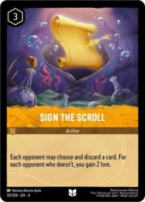 Ursulaページ 2点セット 4 x Sign the Scroll 30/204 Uncommon Ursula's Return Lorcana Eng