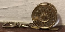 Vintage Brass Fishing Reel Mini Cloth Tape Me...