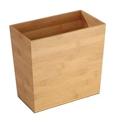 iDesign Rectangular Bamboo Waste Basket, The Formbu Collection, Natural Wood