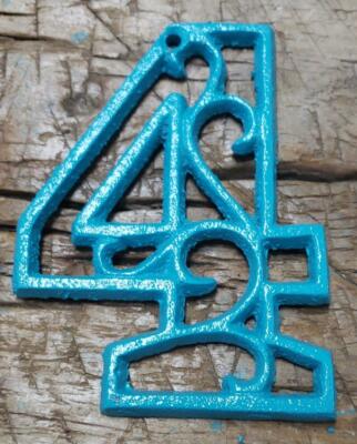Rustic Brown Cast Iron House Numbers | 4.5 Inch Metal Address Plaque | Vintage Style Street Numbers | Used But Functional